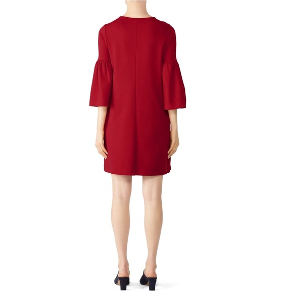 Ingrid & Isabel Maternity Red Flutter 3/4 Sleeve Round Neck Mini Shift Dress M - Picture 2 of 16
